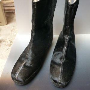 HENKI black calf skin sherpa lined boots '…